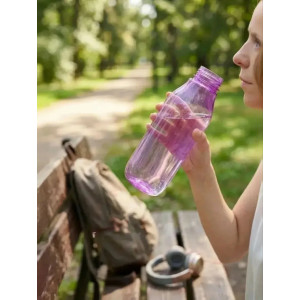 Эко-бутылка (1л) квадратная розовая