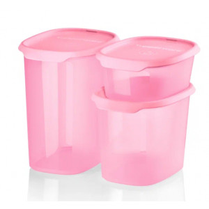 Набор контейнеров «One Touch Fresh» (540мл/1,1л/1,8л) розовые Набор контейнеров «One Touch Fresh» (540мл/1,1л/1,8л) розовые