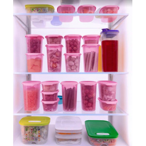 Набор контейнеров «One Touch Fresh» (540мл/1,1л/1,8л) розовые Набор контейнеров «One Touch Fresh» (540мл/1,1л/1,8л) розовые