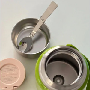 Термос для еды (1л) с ложечкой зелёный