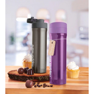 Термокружка в один клик (430мл) фиолетовая