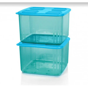 Контейнер «Кристальный» (1,62 л) квадратный голубой Контейнер «Кристальный» (1,62 л) квадратный голубой